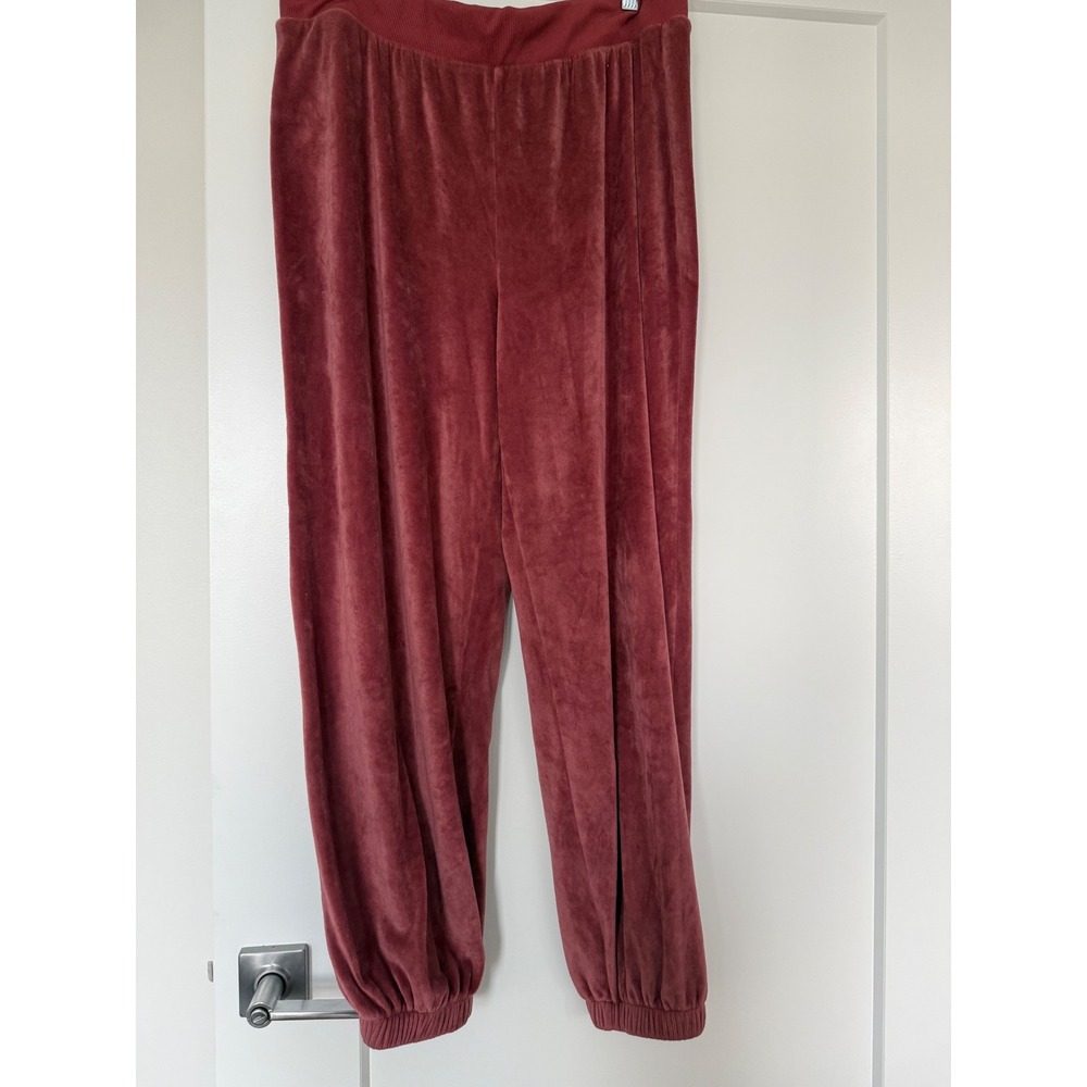 SUMMERSALT Velour Jogger Pants XL Dusty Rose Pink Recycled Blend Tapered Leg